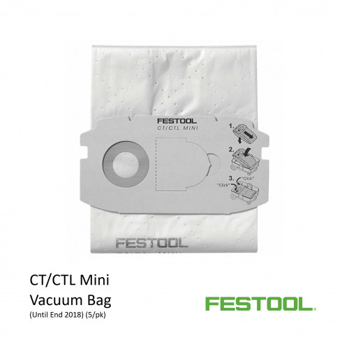 Festool Vac Bags For CTL MINI Vacuum 5 pk Until 2018